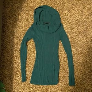 teal cowl neck sweater size small